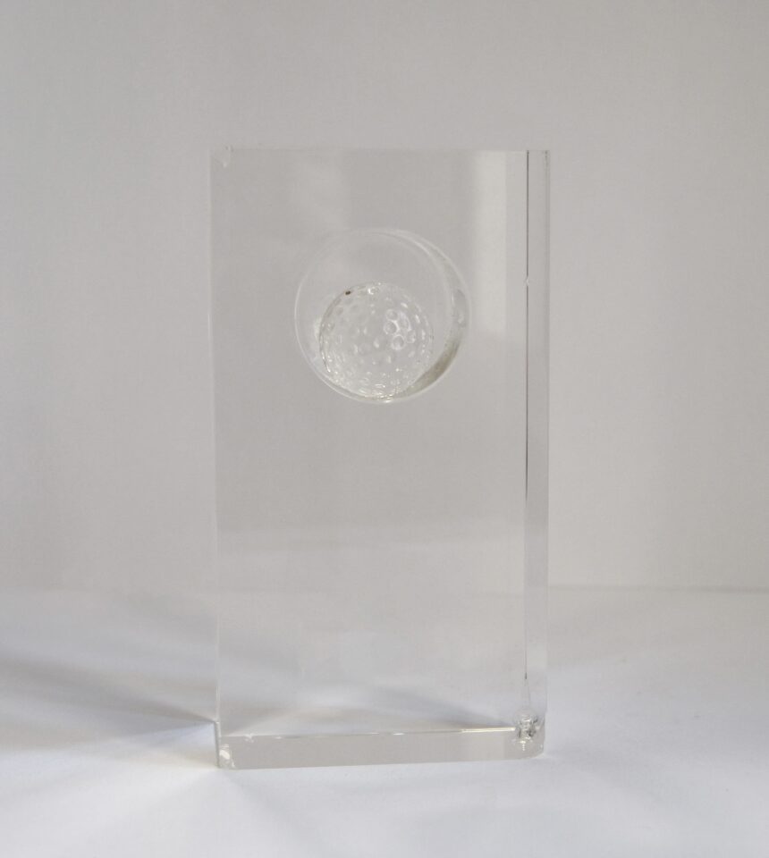 trofeo cristal rectangulo golf