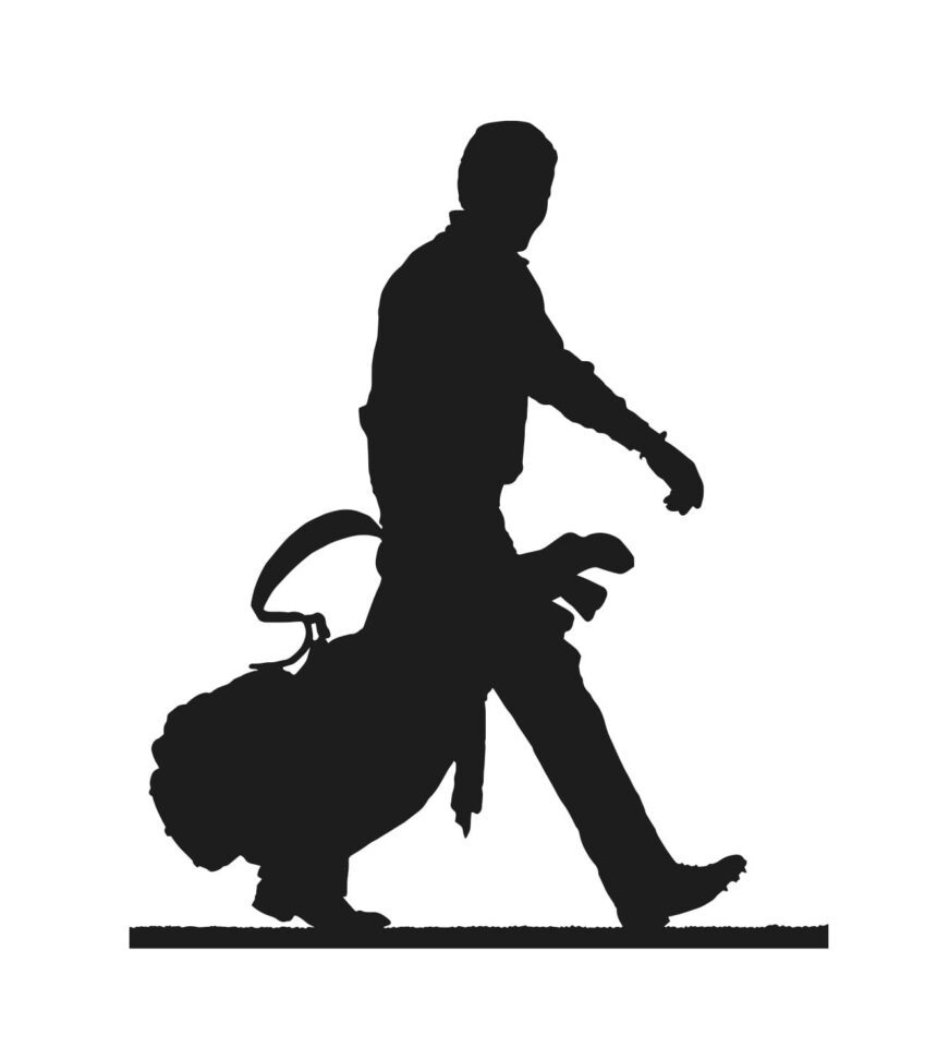 Trofeo especial golfista caminando